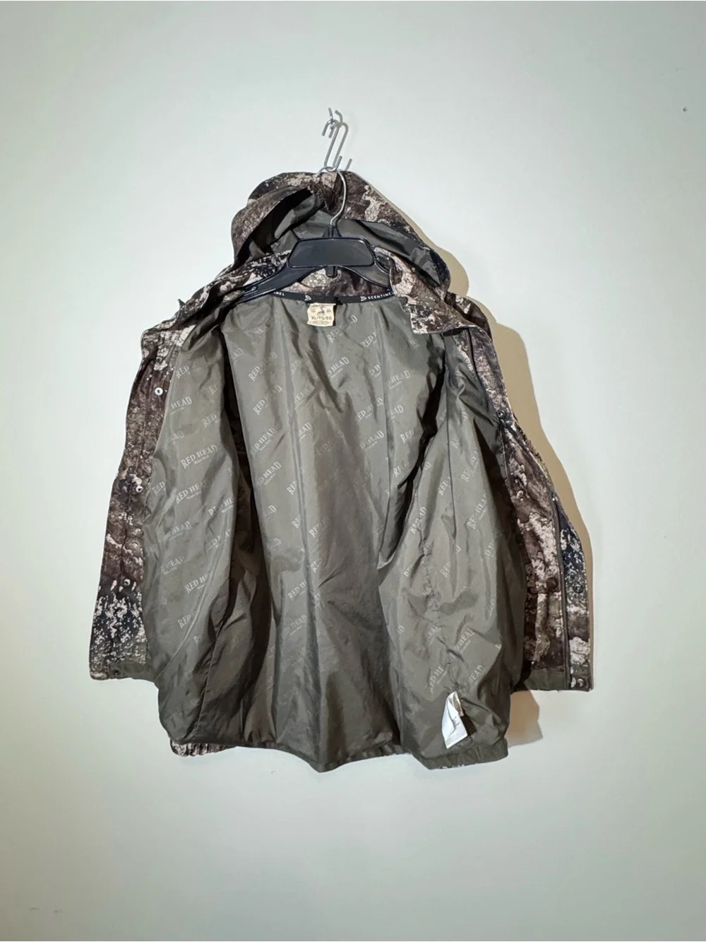 RedHead Brown and Olive Camo Hooded Jacket Youth XL